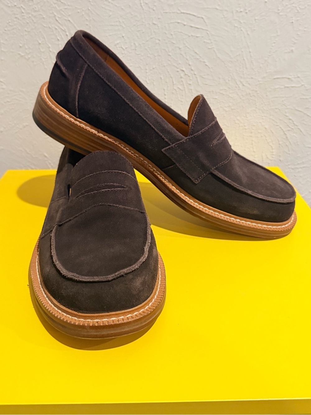 Express Men’s Dark Brown Suede Penny Loafers